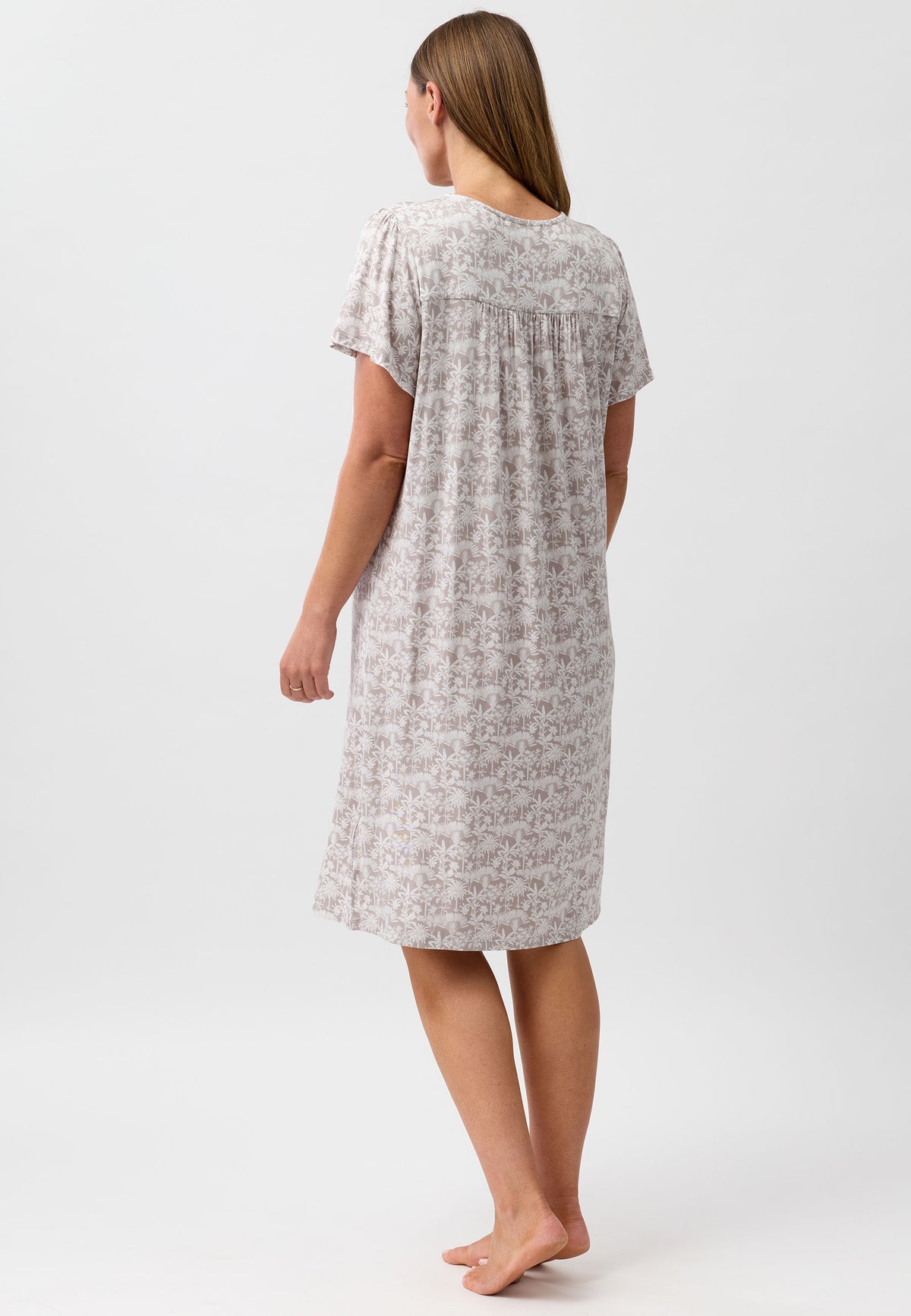 PALM GROSGRAIN NIGHTIE MOCHA - Y302PA6