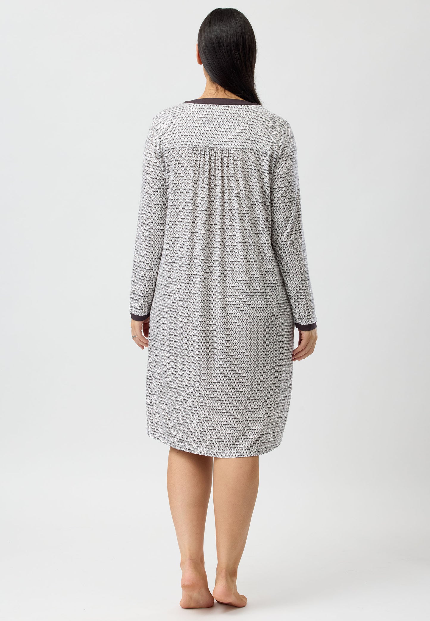 MARRAKECH RUFFLE NIGHTIE CHOCOLATE - Y326M5