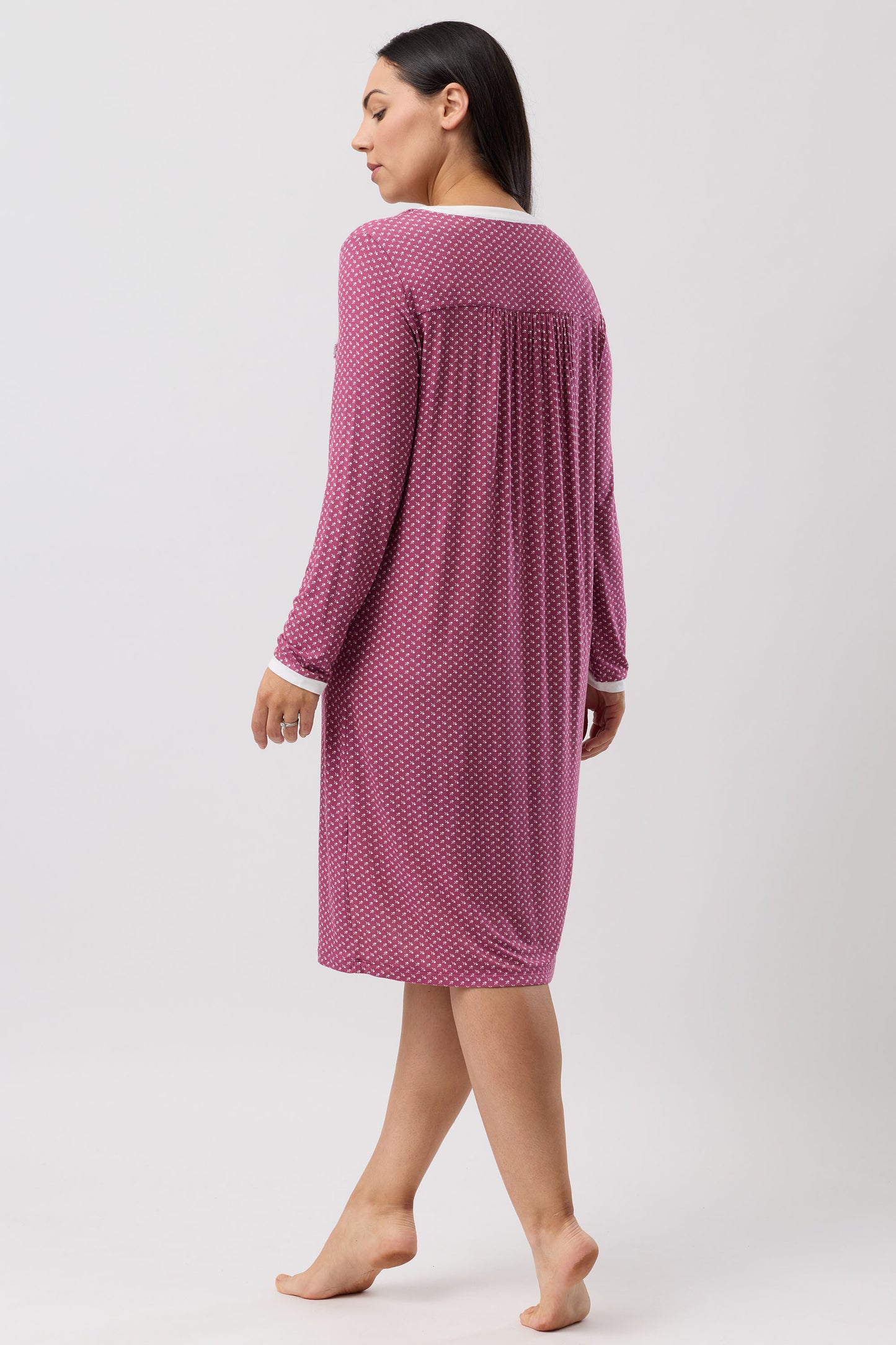 TULIP RUFFLE NIGHTIE BORDEAUX - Y326T6