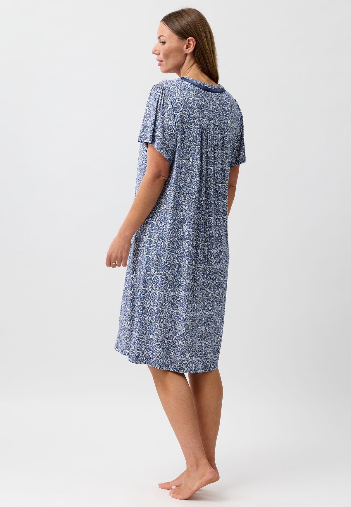 LACE VEE NIGHTIE NAVY - Y344L6