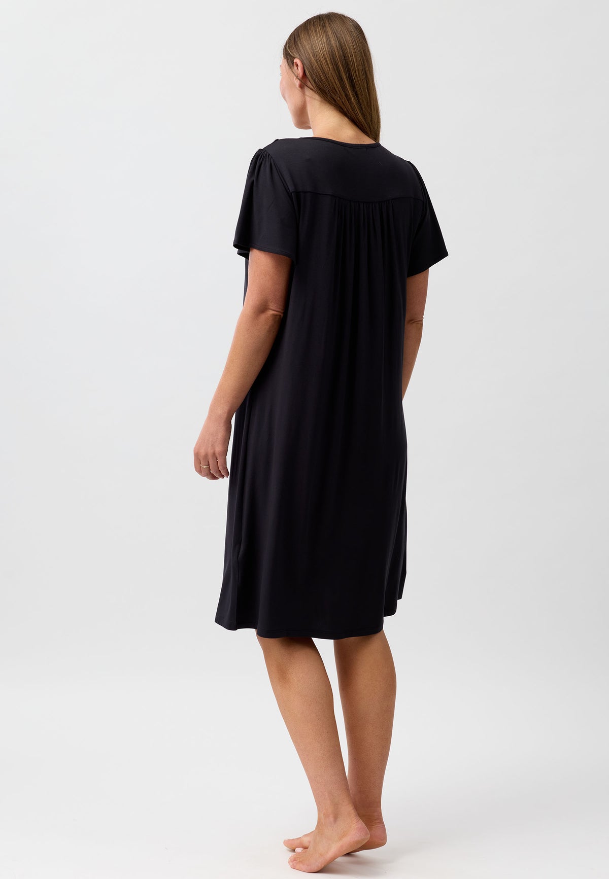 POLKADOT PLEAT NIGHTIE BLACK - Y346PP6