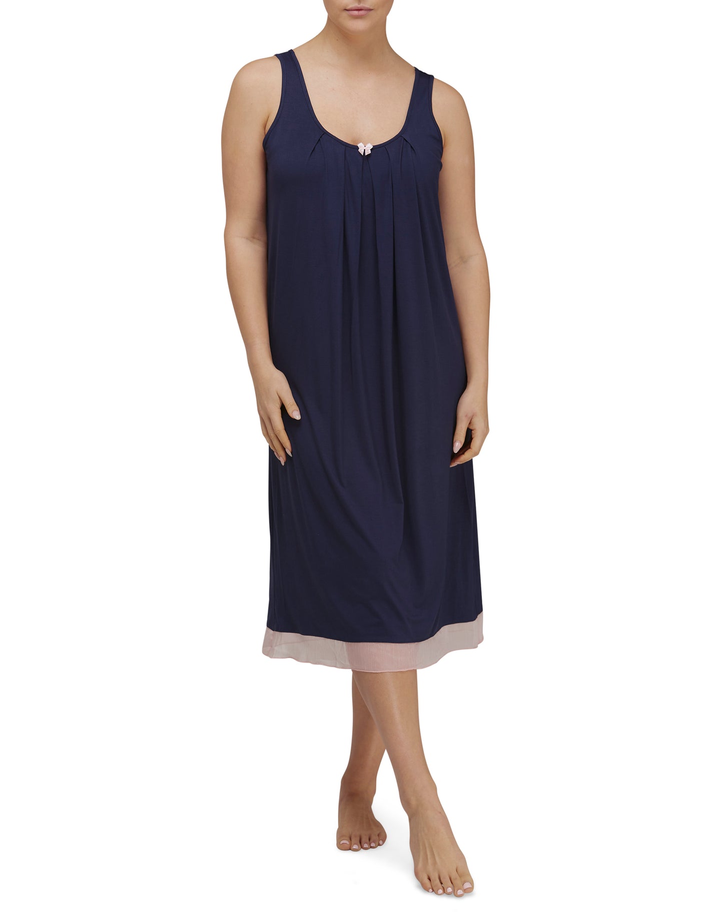 GEORGETTE NIGHTIE NAVY - Y440