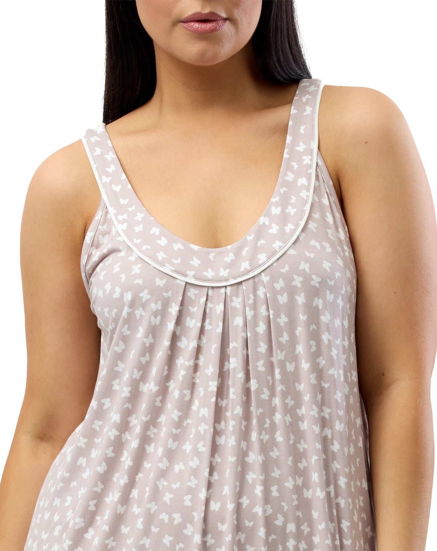 SLEEVELESS BUTTERFLY NIGHTIE MINK - Y462BF