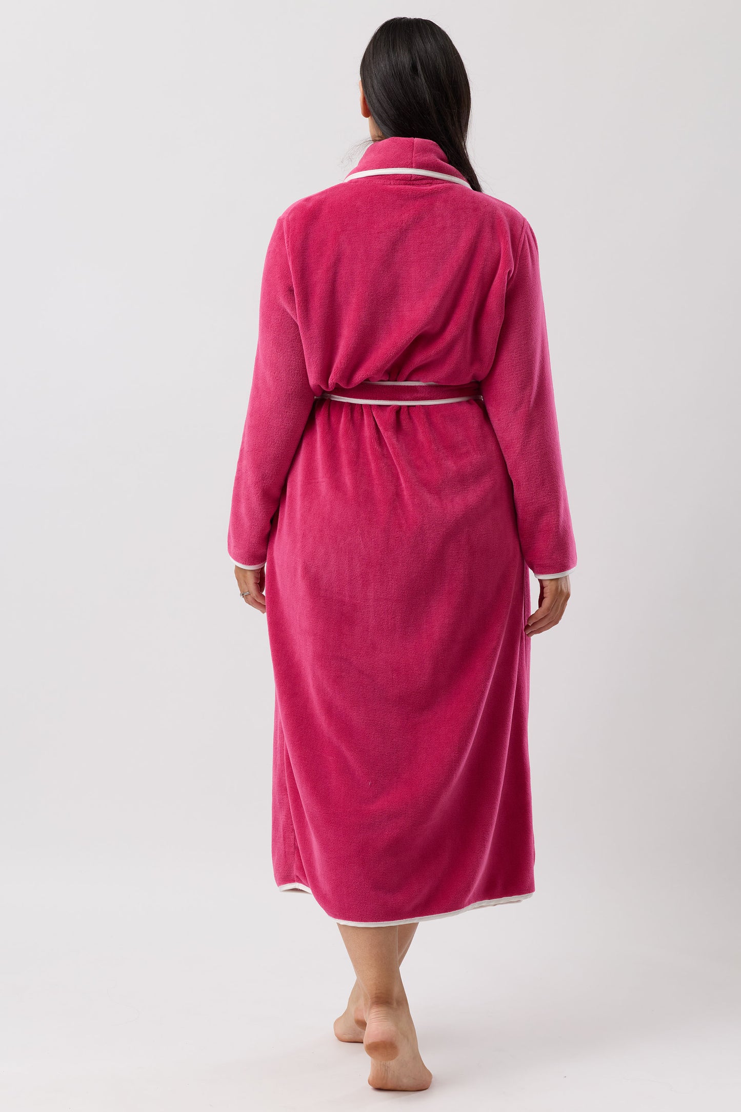 SATIN TRIM ROBE ROSE - Y806