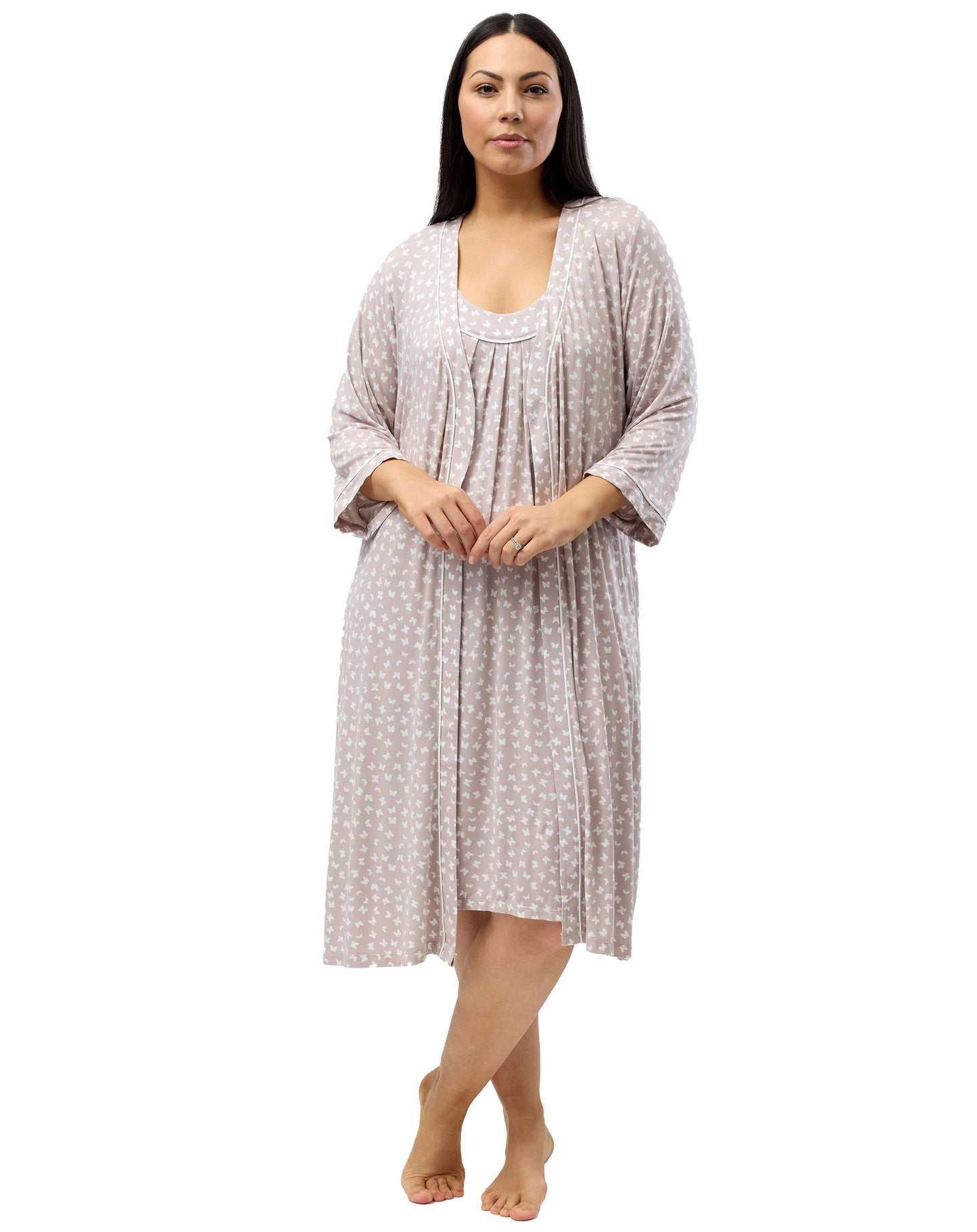 BUTTERFLY PIPING ROBE MINK - Y835BF