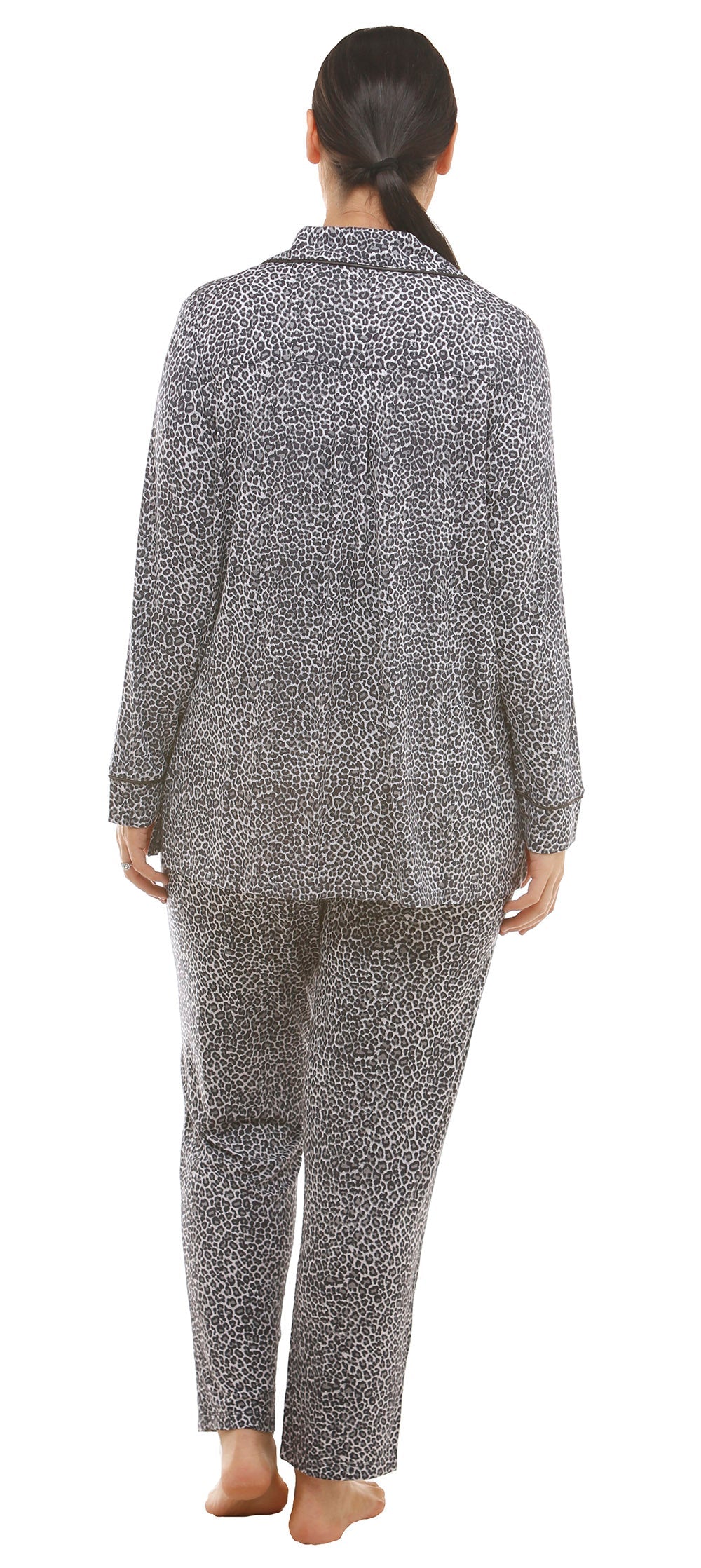 LEOPARD REVERE PJ SET GUNMETAL - Y226