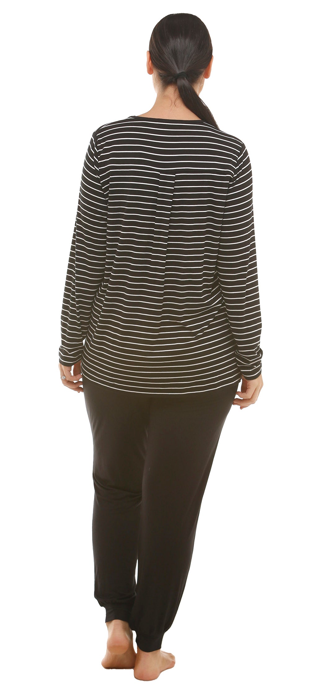 STRIPE PJ SET BLACK - Y232