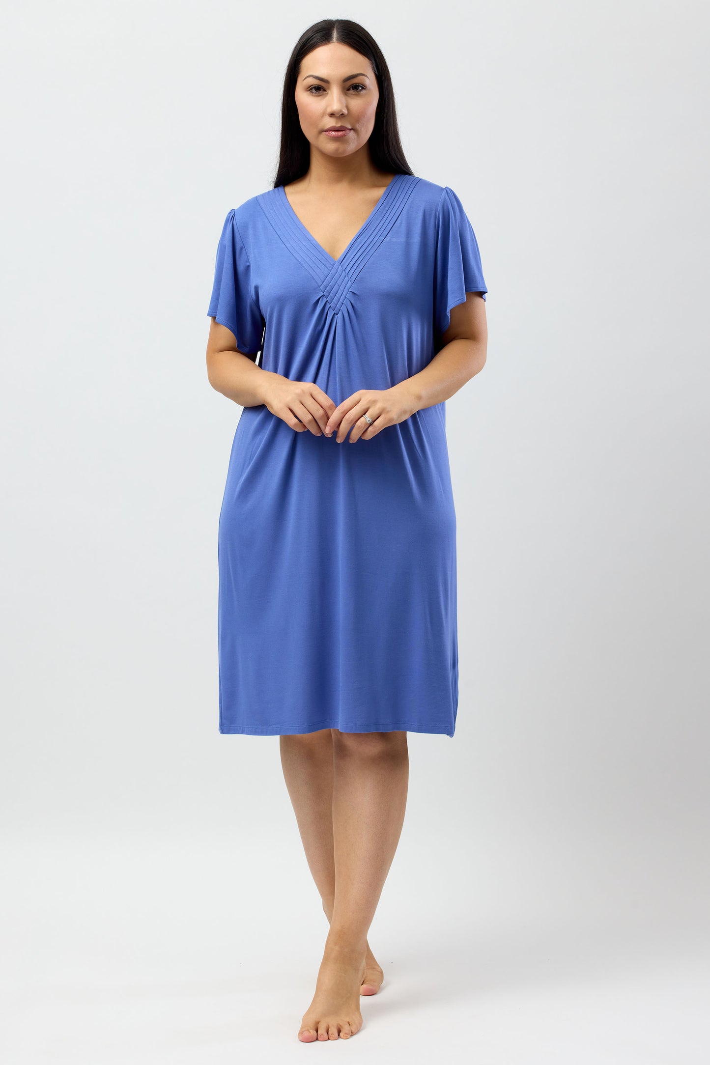 DIAMOND PLEAT NIGHTIE DENIM - Y346DP