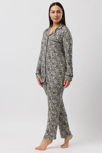LEOPARD REVERE PJ SET BLACK - Y246L6