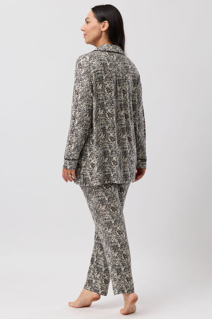 LEOPARD REVERE PJ SET BLACK - Y246L6