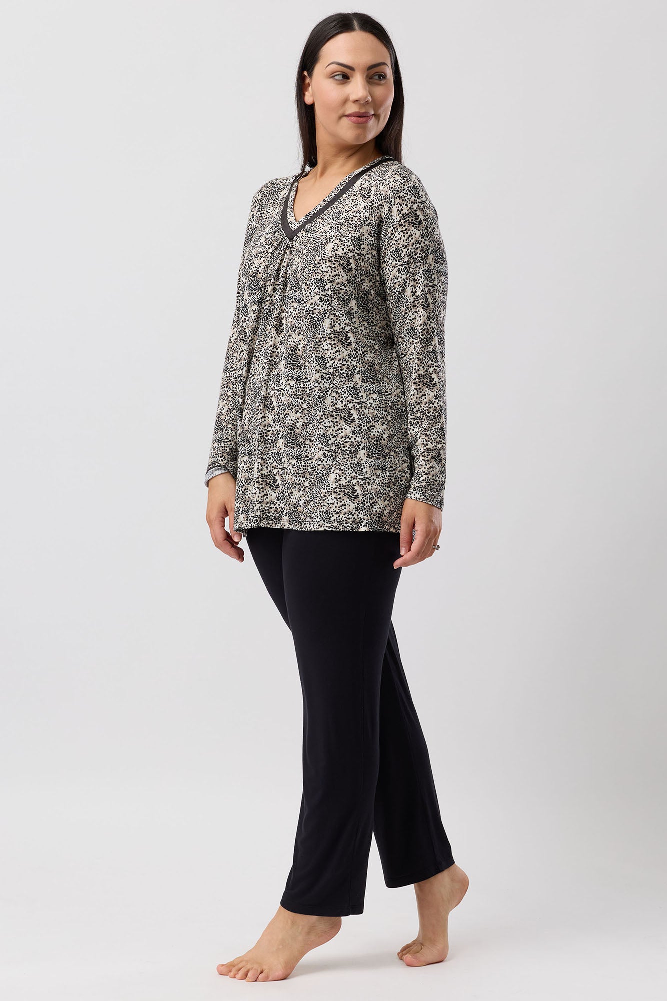 LEOPARD PJ SET BLACK - Y247L6