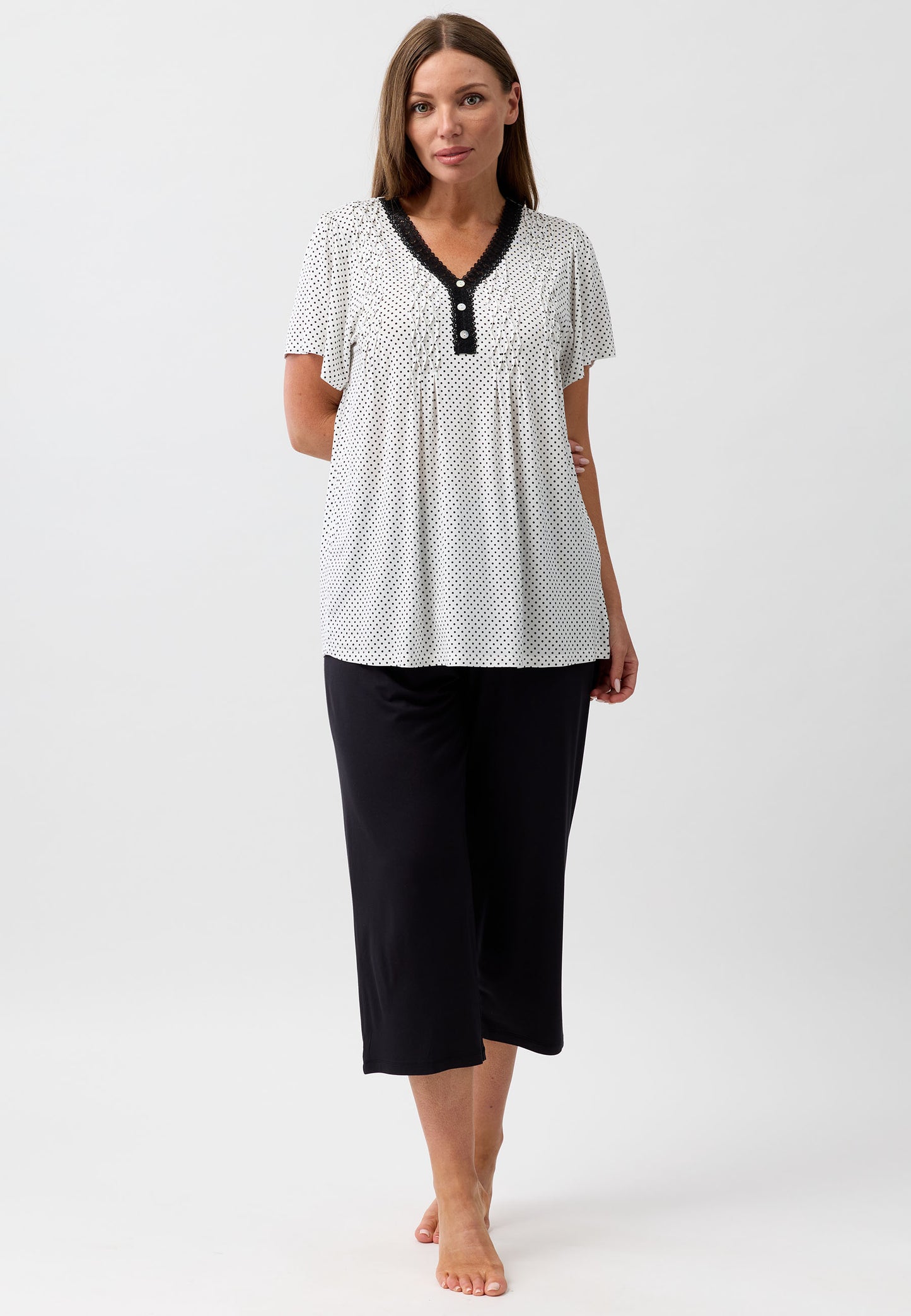 POLKADOT PJ SET BLACK - Y261P6