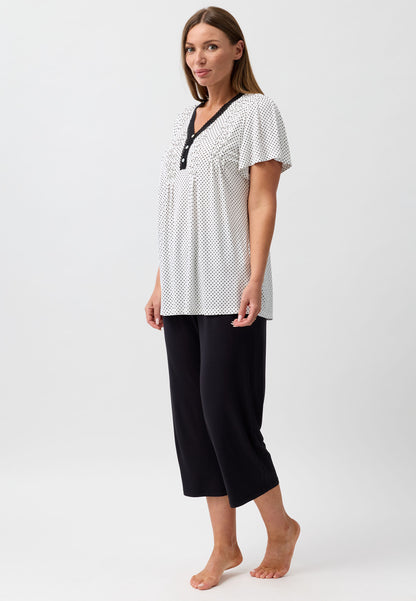 POLKADOT PJ SET BLACK - Y261P6