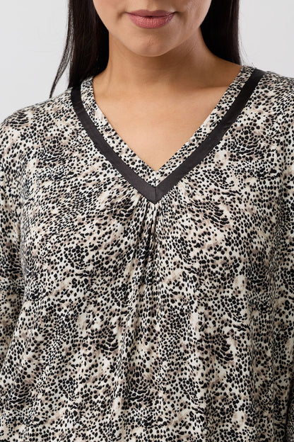 LEOPARD NIGHTIE BLACK - Y319L6