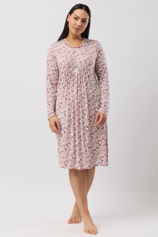 BLOOM PLEAT NIGHTIE BORDEAUX - Y323B6