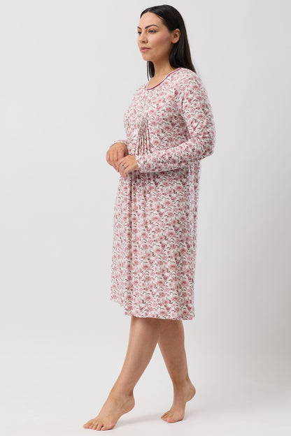 BLOOM PLEAT NIGHTIE BORDEAUX - Y323B6