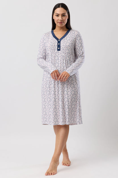 JARDIN SMOCKING NIGHTIE NAVY - Y329J6