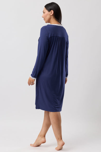 JARIN RUFFLE NIGHTIE NAVY - Y333J6