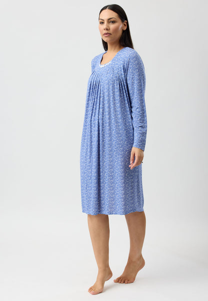 BOTANIC GROSGRAIN NIGHTIE WINTER BLUE - Y334B5