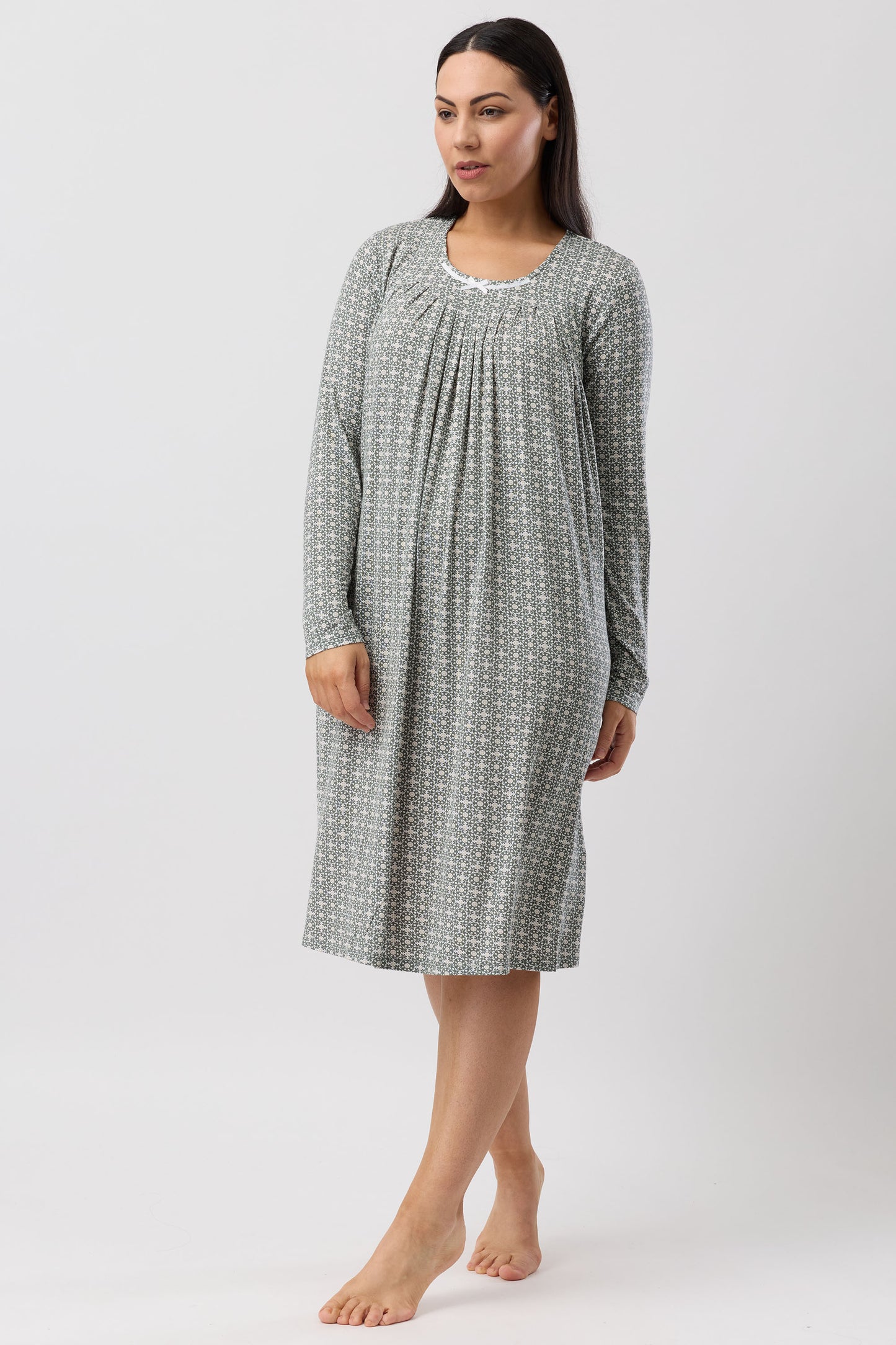 GEO GROSGRAIN NIGHTIE OLIVE - Y334G6