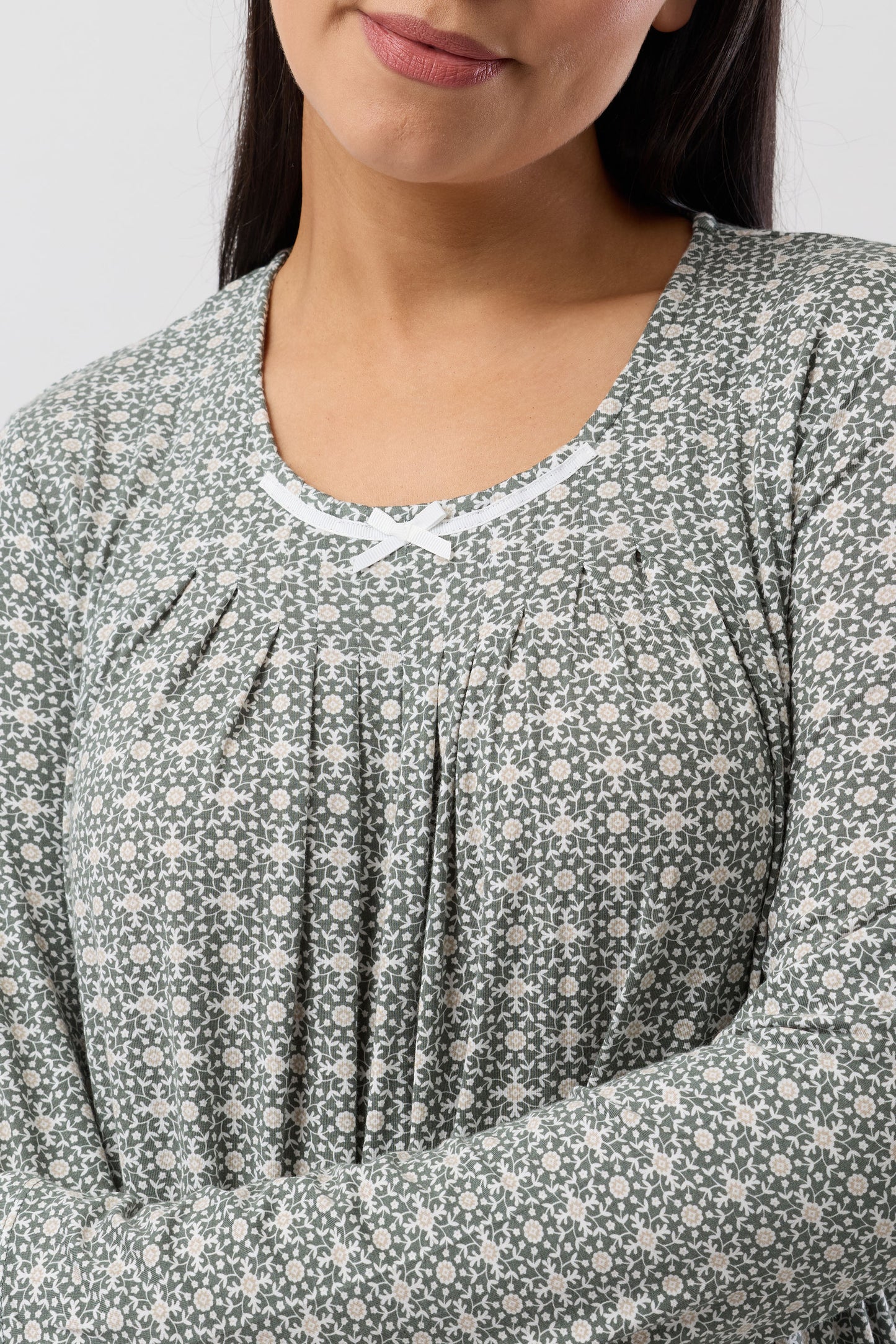 GEO GROSGRAIN NIGHTIE OLIVE - Y334G6