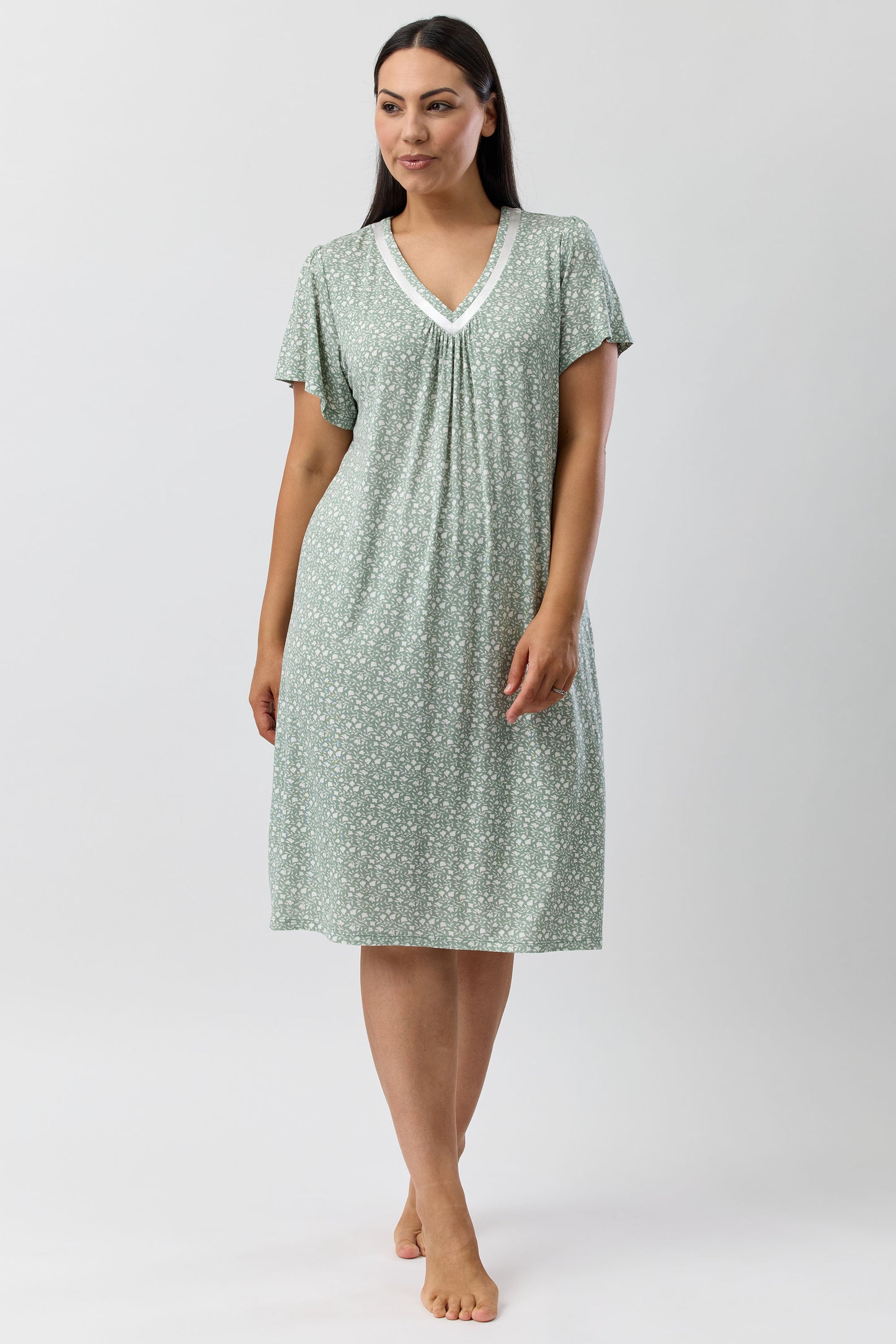 LEAF NIGHTIE SAGE - Y344L5