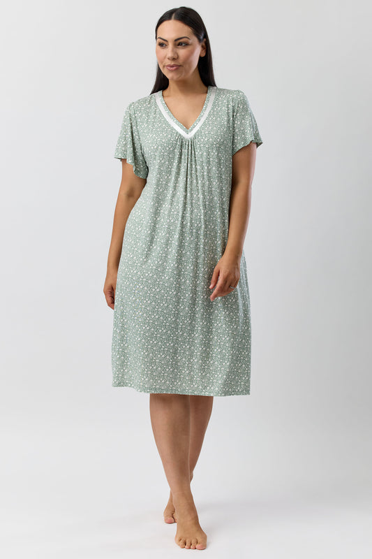 LEAF NIGHTIE SAGE - Y344L5