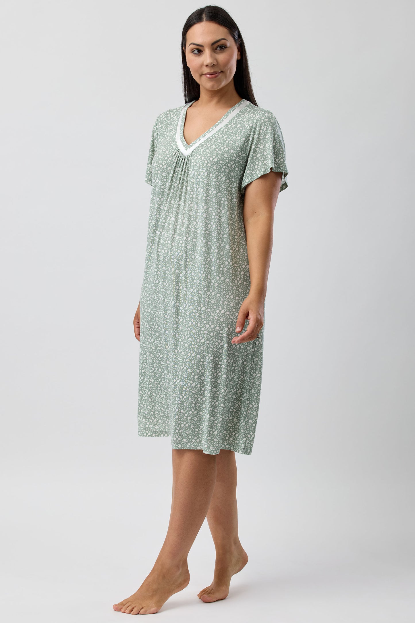 LEAF NIGHTIE SAGE - Y344L5