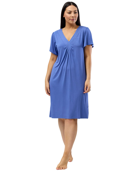 DIAMOND PLEAT NIGHTIE DENIM - Y346DP