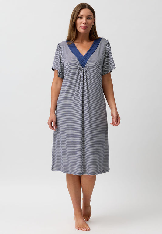 STRIPE DIAMOND NIGHTIE NAVY - Y346S6