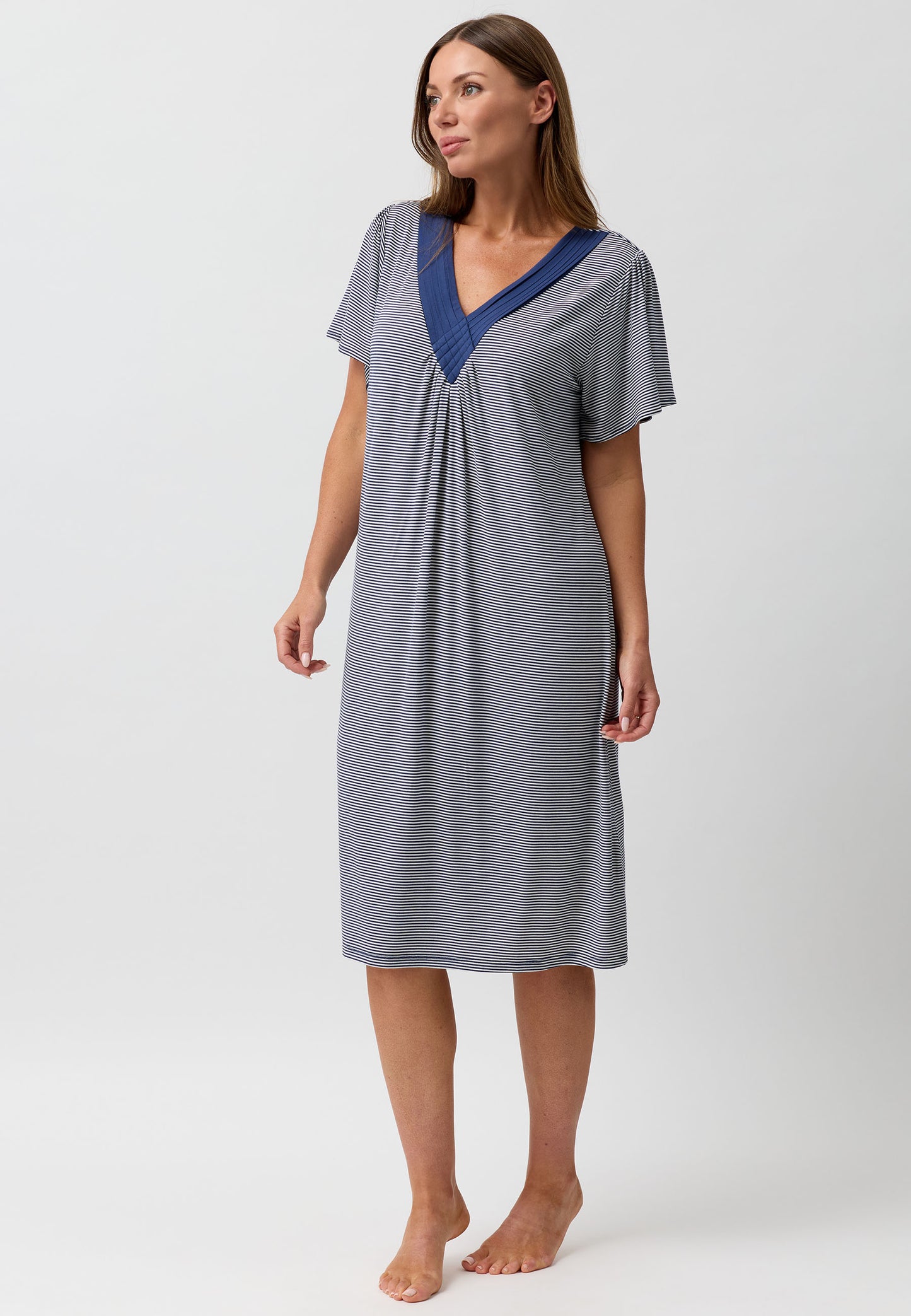 STRIPE DIAMOND NIGHTIE NAVY - Y346S6