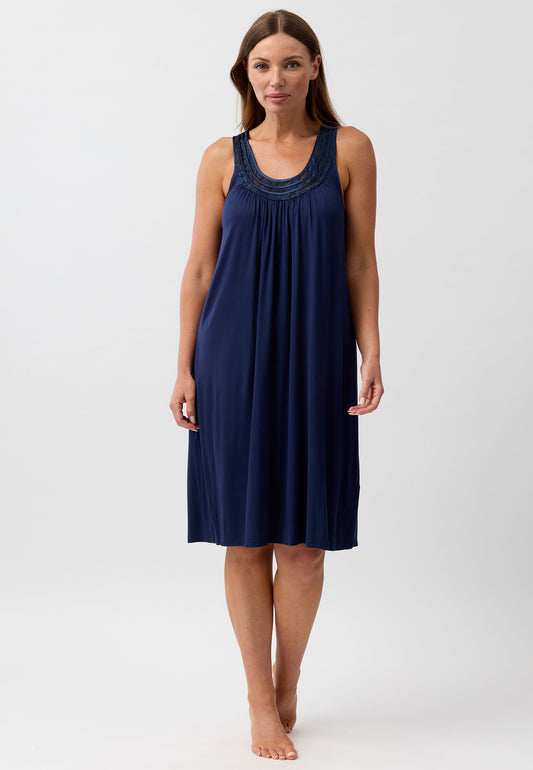 S'LESS LACE CHEMISE NAVY - Y362R