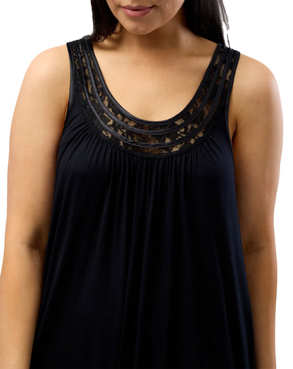 LACE CHEMISE BLACK - Y362