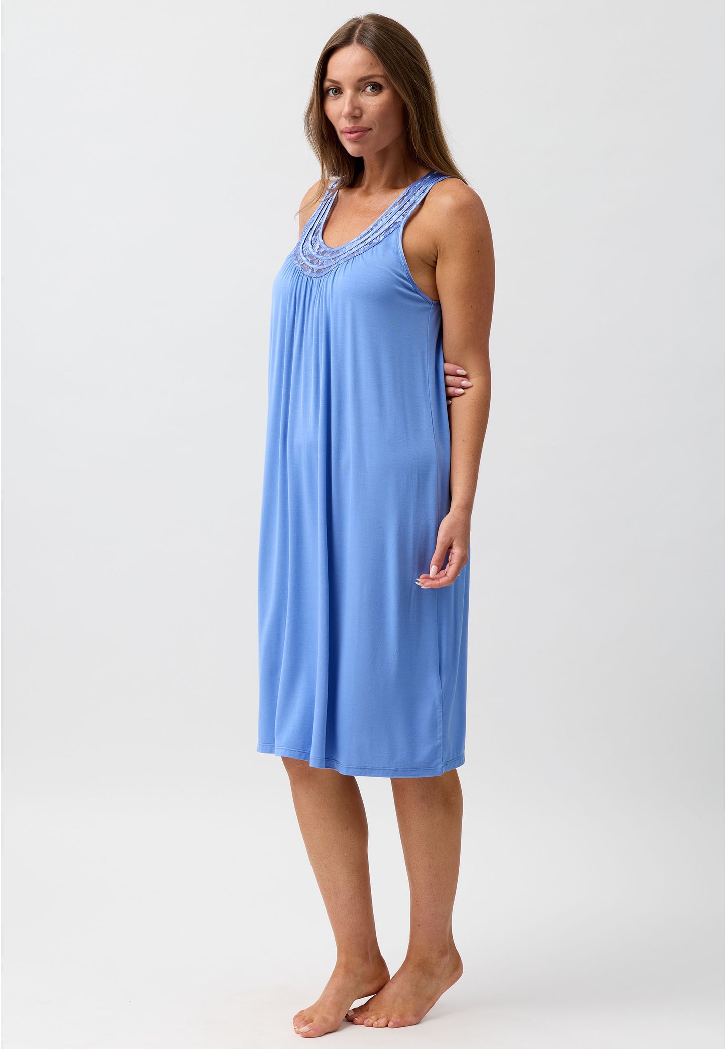S'LESS LACE CHEMISE PERIWINKLE - Y362
