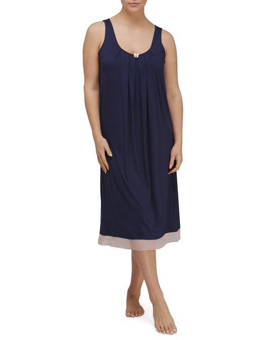 GEORGETTE NIGHTIE NAVY - Y440