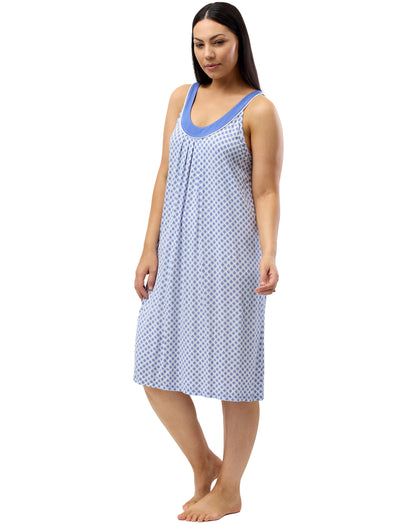 SLEEVELESS DECO NIGHTIE DENIM - Y462D