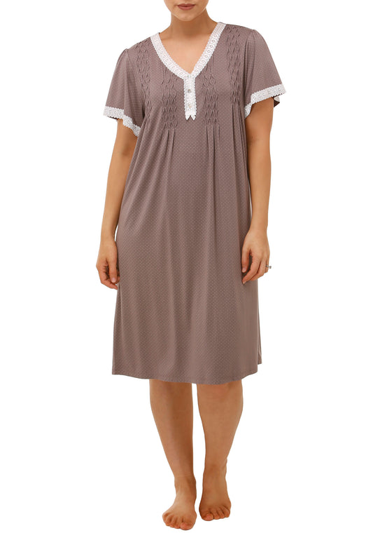 RAINSPOT NIGHTIE Y685 - LATTE