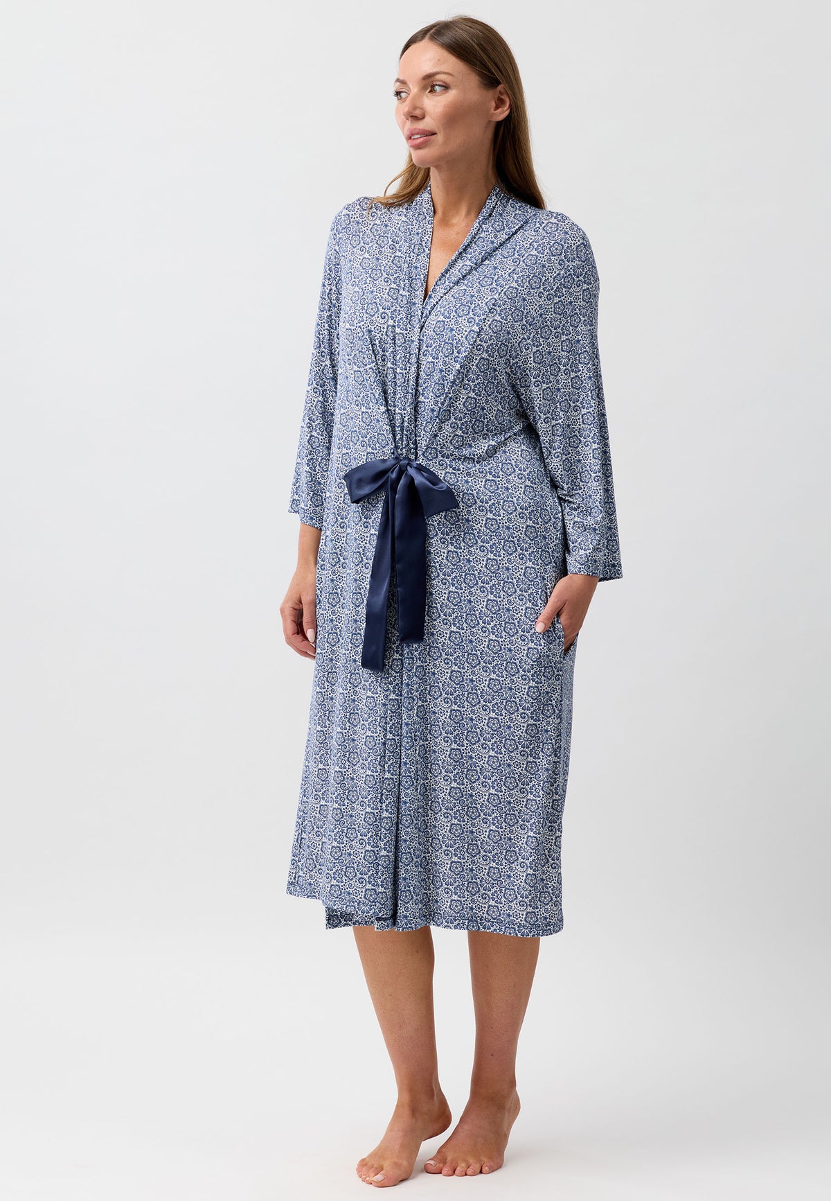 LACE ROBE NAVY - Y800L6