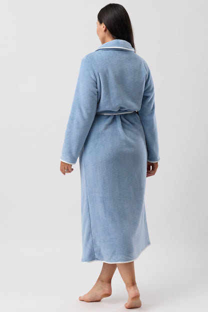 SATIN TRIM ROBE STORM BLUE - Y806