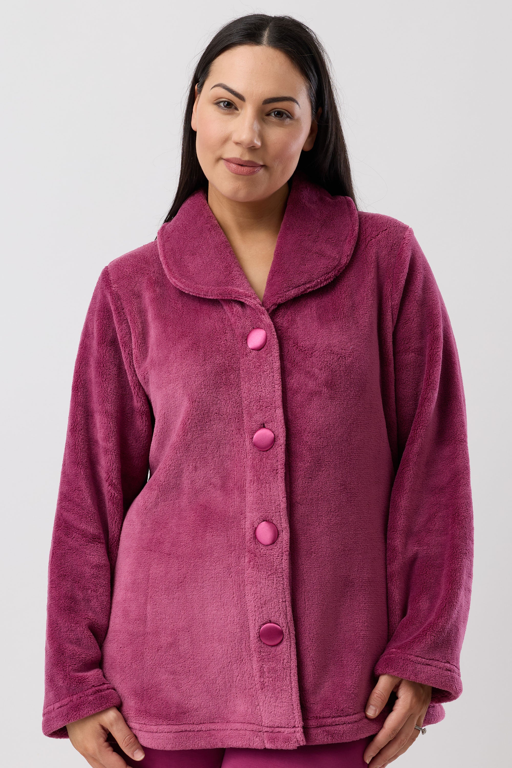 LUXURY SLEEP JACKET BORDEAUX - Y807 – Yuu Sleepwear