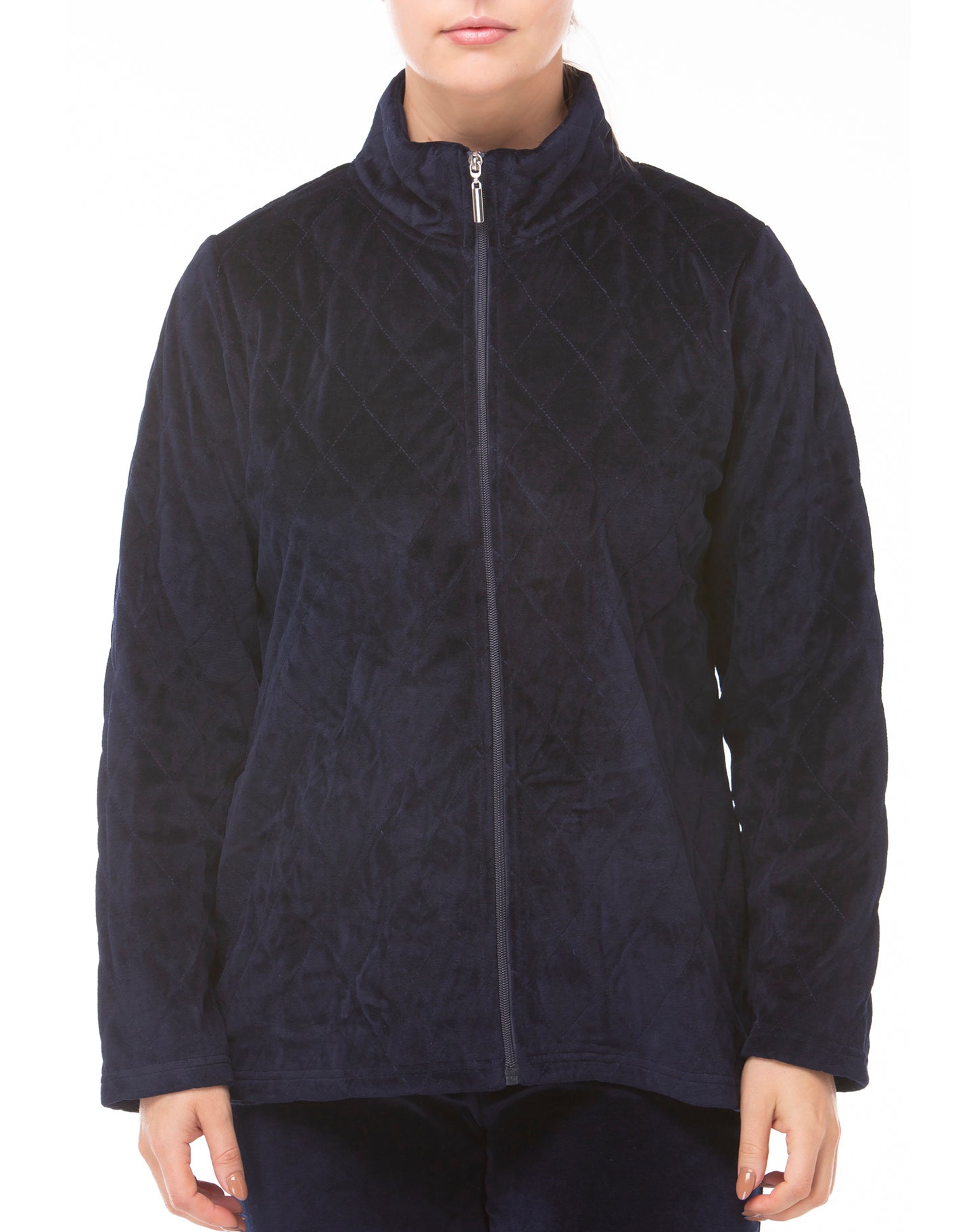 VELOUR ZIP JACKET NAVY - Y104