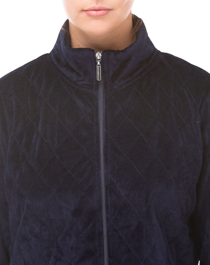 VELOUR ZIP JACKET NAVY - Y104