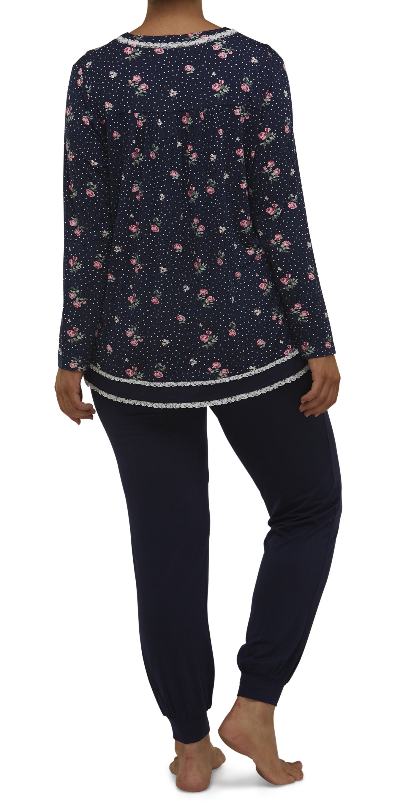 FLORAL PJ SET NAVY - Y213