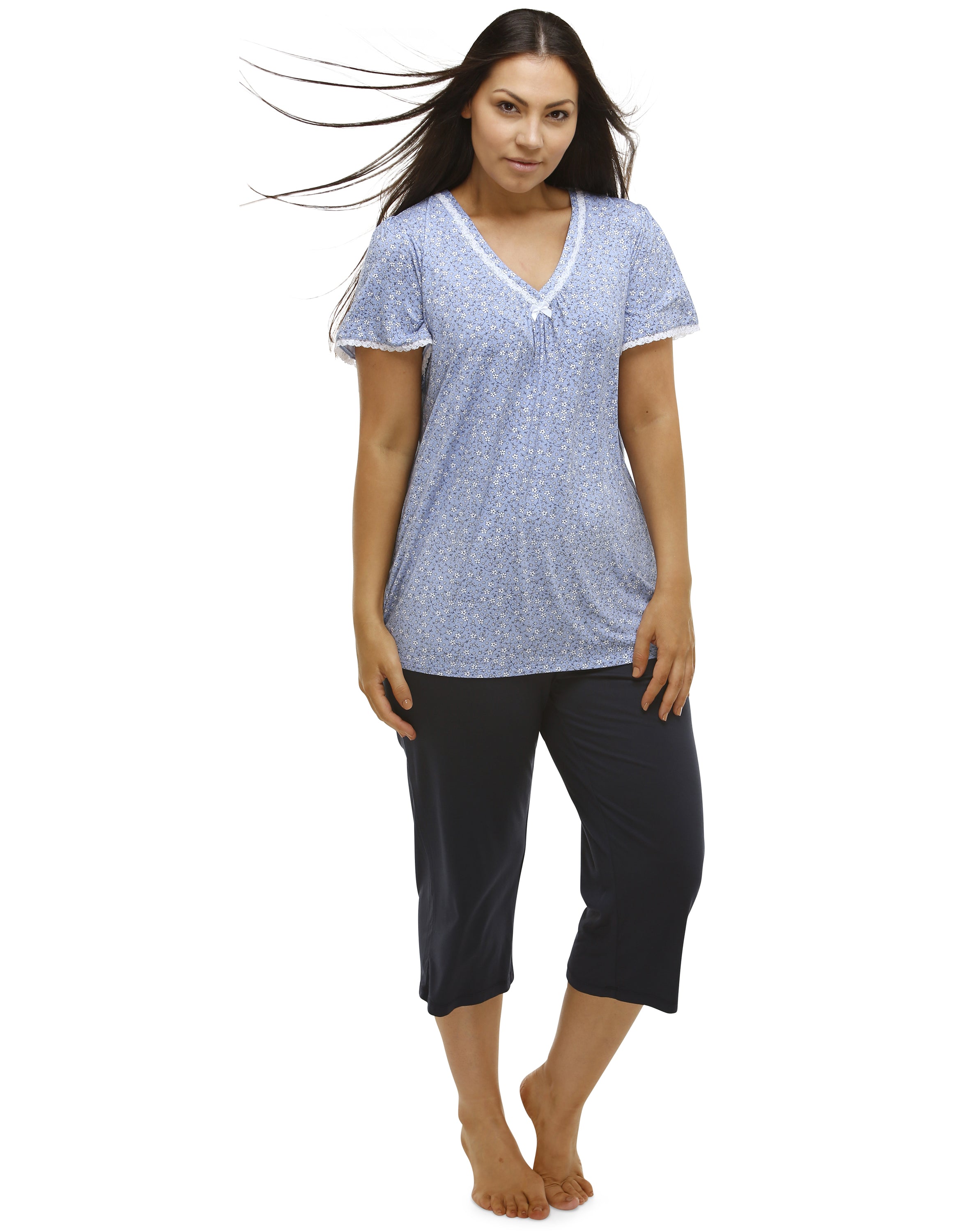 DITSY PJ SET BLUE BELL - Y223 – Yuu Sleepwear