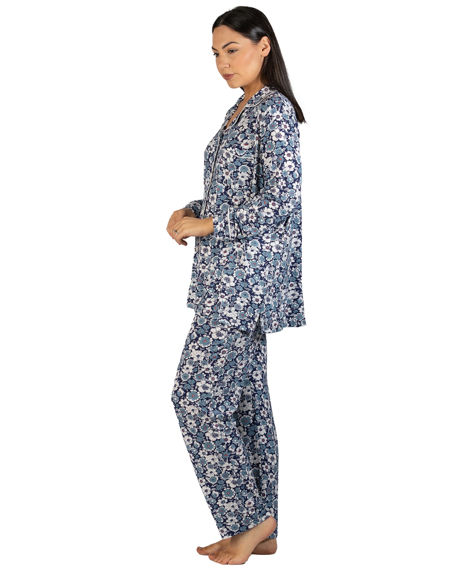 DAHLIA REVERE PJ SET NAVY - Y246D