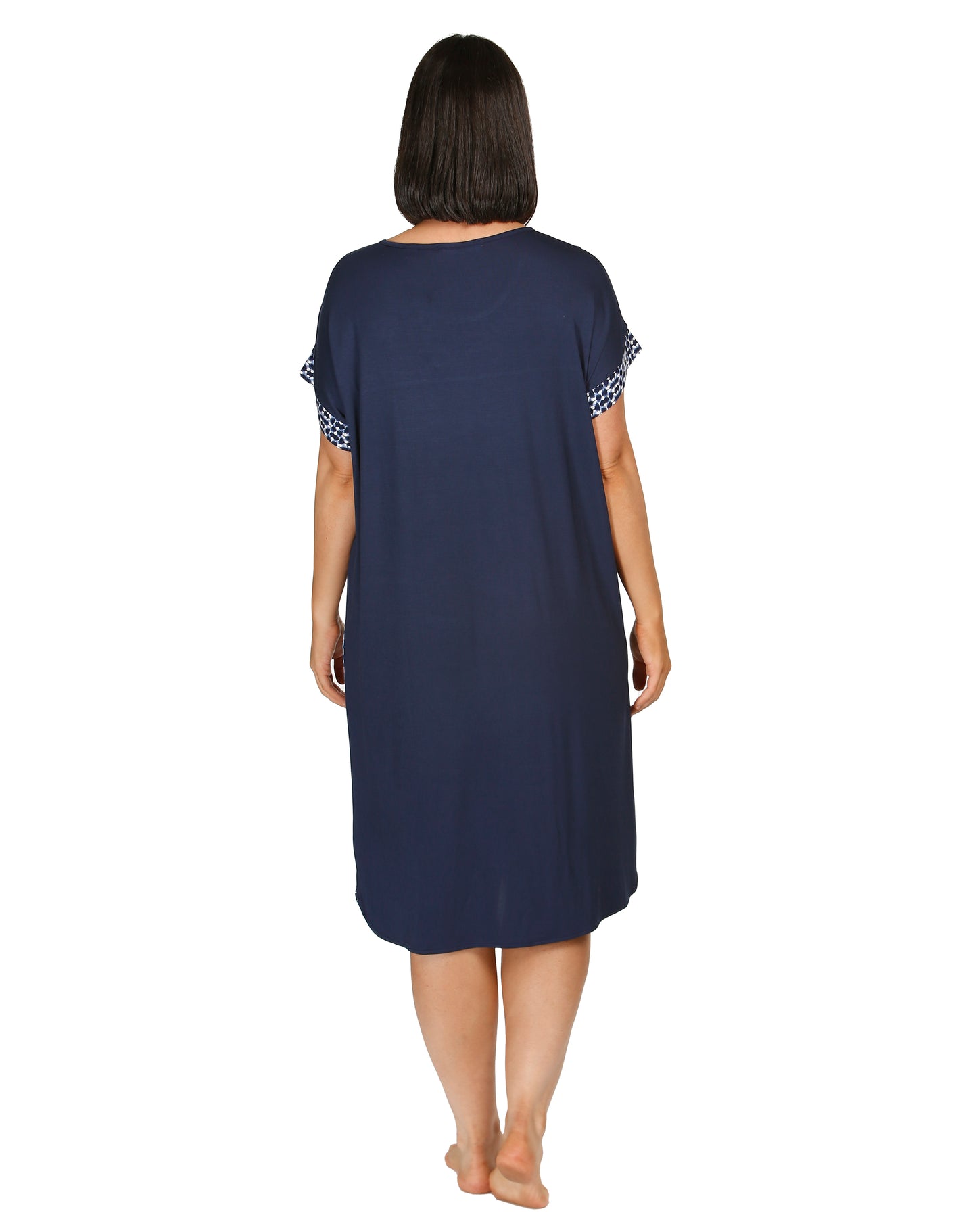 IKAT SPLICED NIGHTIE NAVY - Y301I