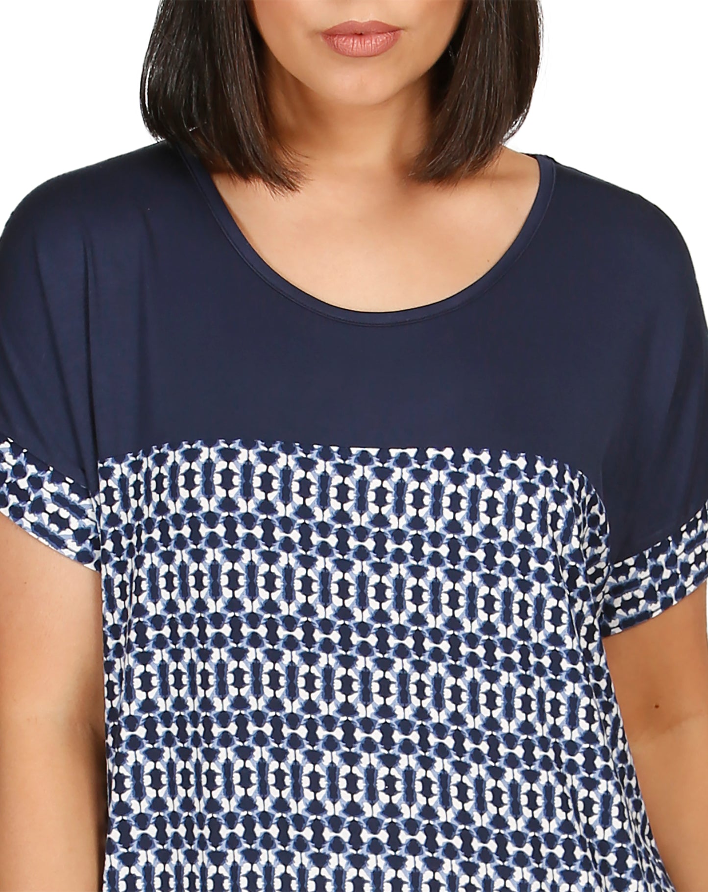 IKAT SPLICED NIGHTIE NAVY - Y301I