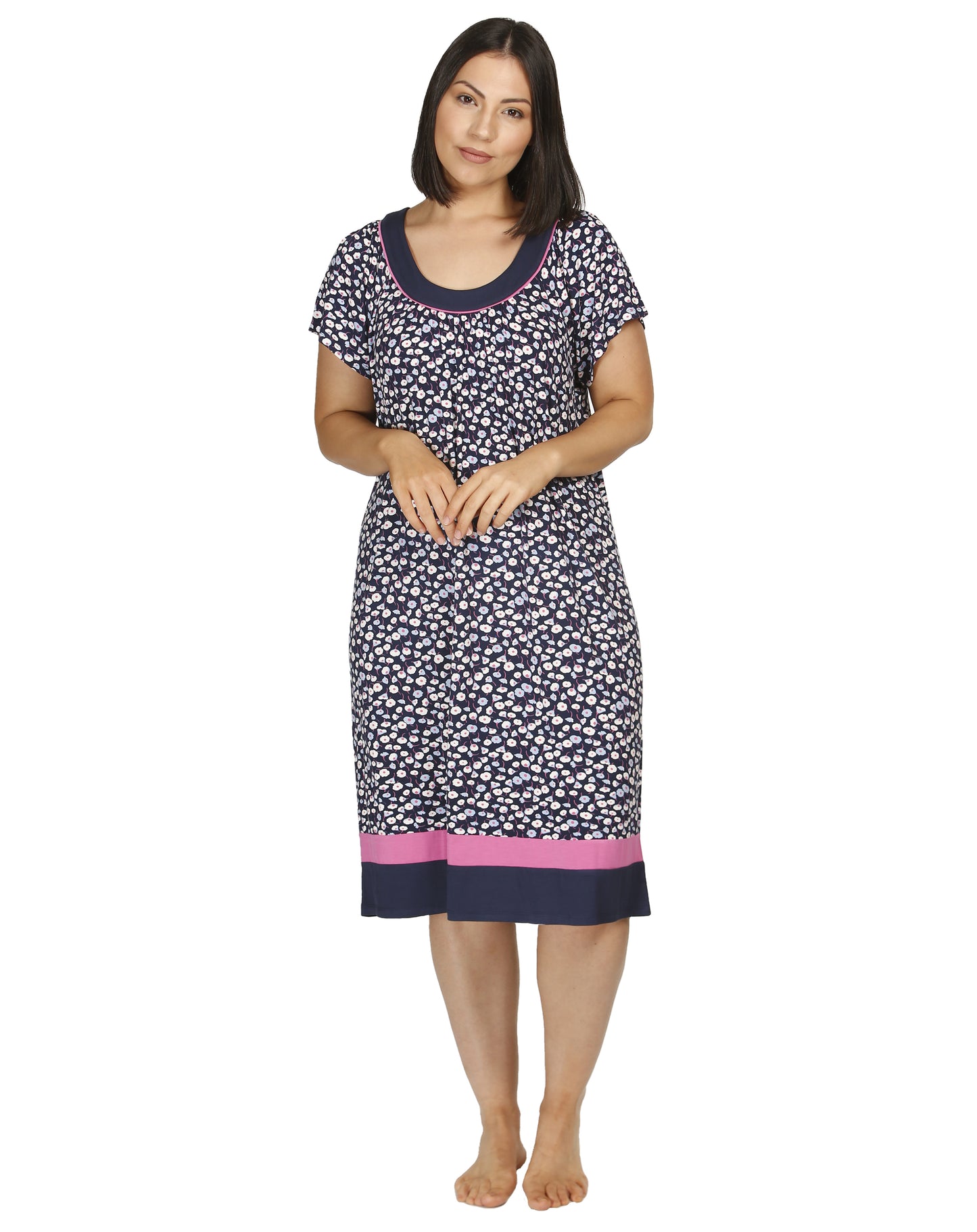 TULIP SPLICED NIGHTIE NAVY - Y304T