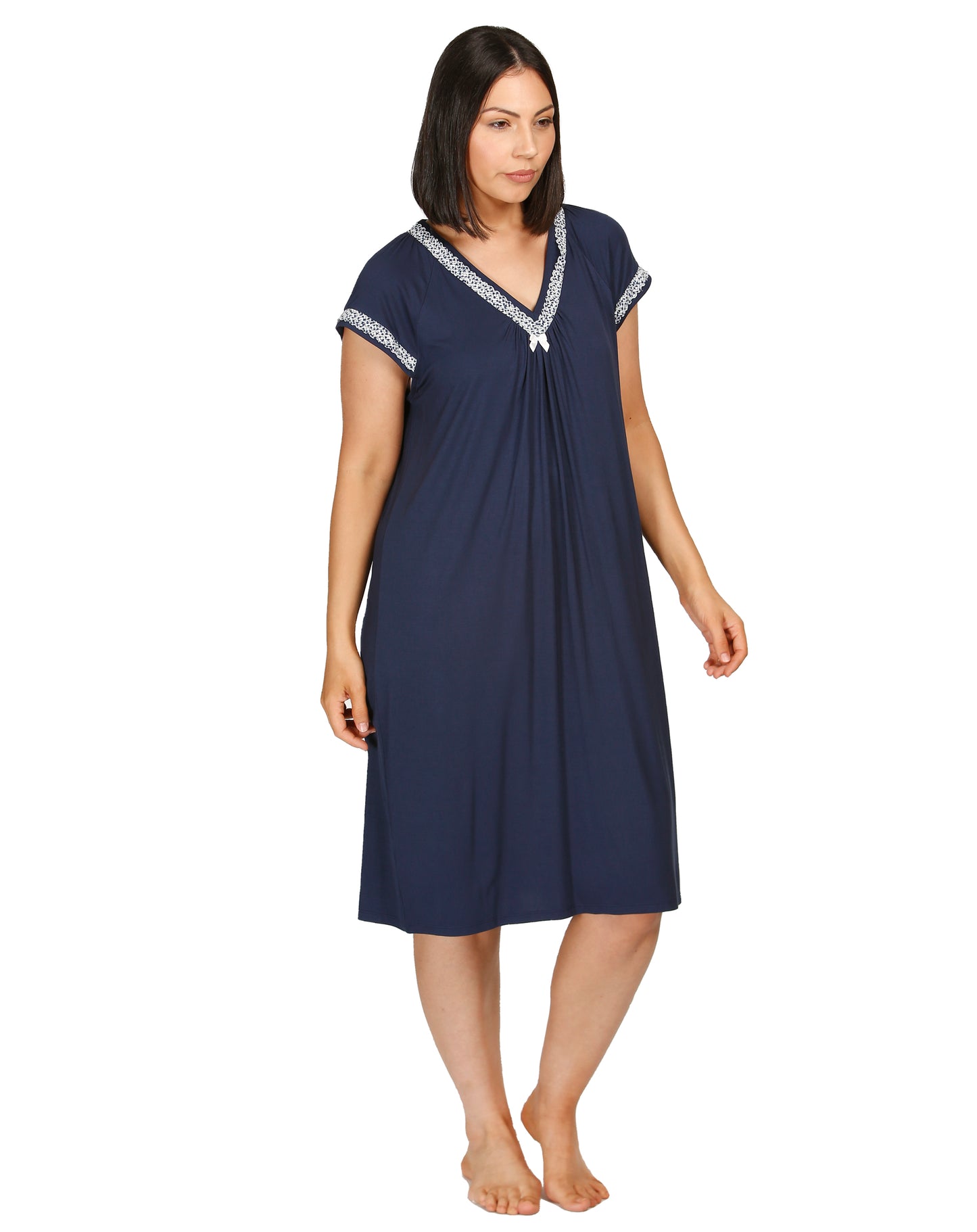 CONFETTI CAP SLEEVE NIGHTIE NAVY - Y313C