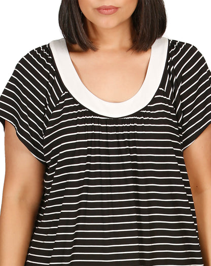 STRIPE NIGHTIE BLACK - Y315S